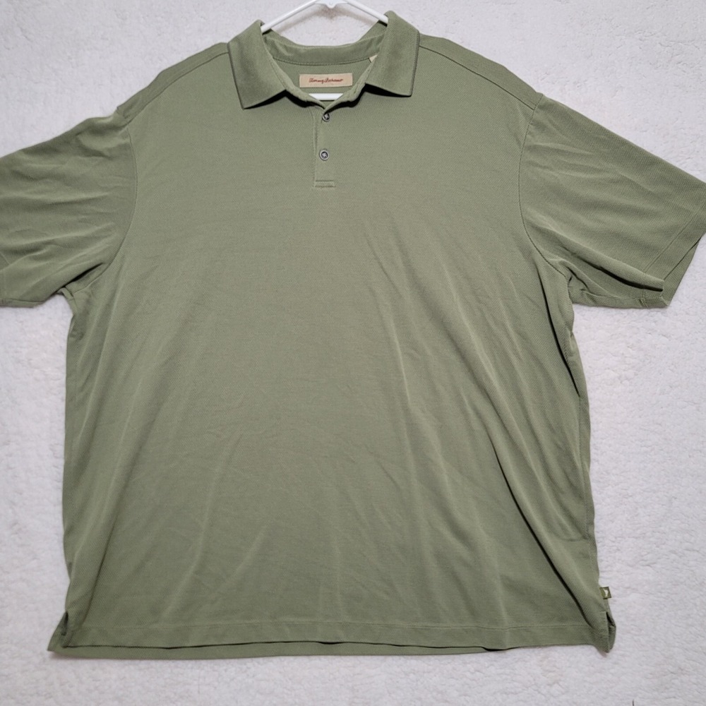 Tommy Bahama Mens Polo Shirt Size 2XL Green Short Sleeve Casual Golf